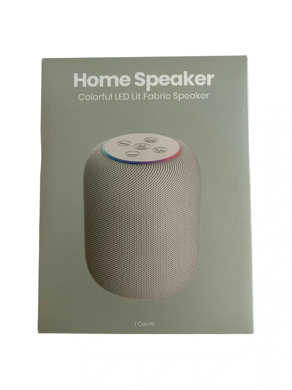 Portable Bluetooth Speaker - Gray, BNIB, Colorful LED Lit Fabric - Picture 1 of 3